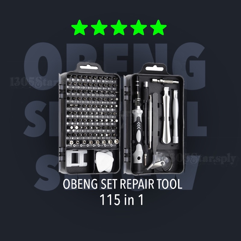 obeng set 115 in 1 Screwdriver | sekrup | kunci L | obeng bintang | obeng 8 | obeng plus + | obeng m
