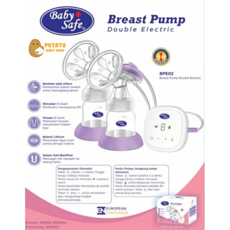 Baby Safe - Breast Pump Double Electric - Pompa Asi Elektrik Babysafe