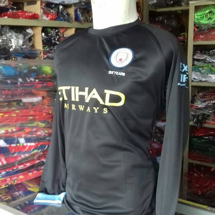 Jersey Baju Manchester City Hitam Lengan Panjang Musim Baru
