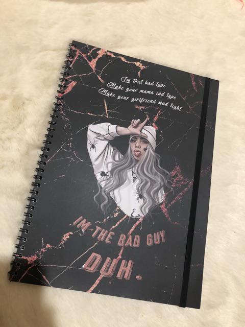 BILLIE EILISH B   AD GUY Spiral Ruled Notebook Diary Journal