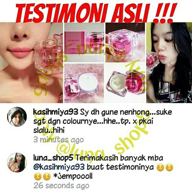 NENHONG PEMERAH BIBIR ALAMI HASIL PERMANEN