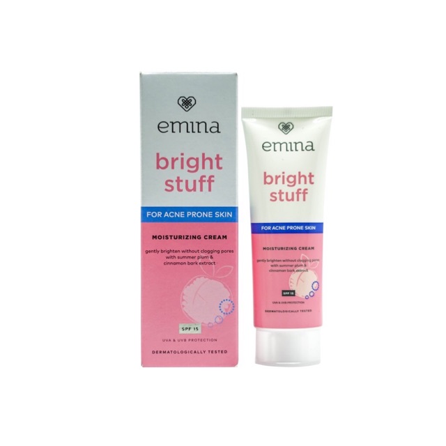 `ღ´ PHINKL `ღ´ ╰☆☆ 𝔢мιℕά ☆☆╮ Emina Bright Stuff For Acne Prone Skin Moisturing Cream memperbaiki skin barrier jerawat