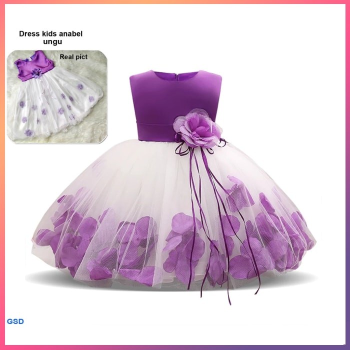 Gaun Anak - Jf - Dress Pesta Anak Umur 3-6 Thn Gaun Ulang Tahun Anak Cewe Dress