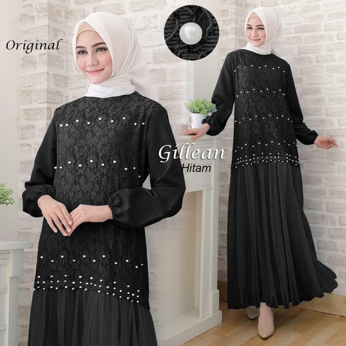 GAMIS PESTA GYLLEAN Brukat Cantik Gamis Muslimah Baju Muslimah