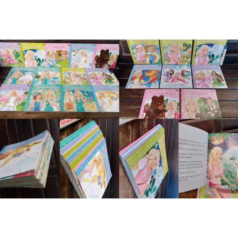 Paket buku cerita anak seri barbie (preloved/second/bekas)