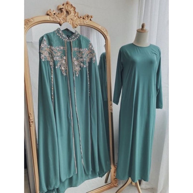 ( FREE MANSET ) TERBARU KAFTAN CELIN PREMIUM / Gamis Hijab Muslimah Pakaian