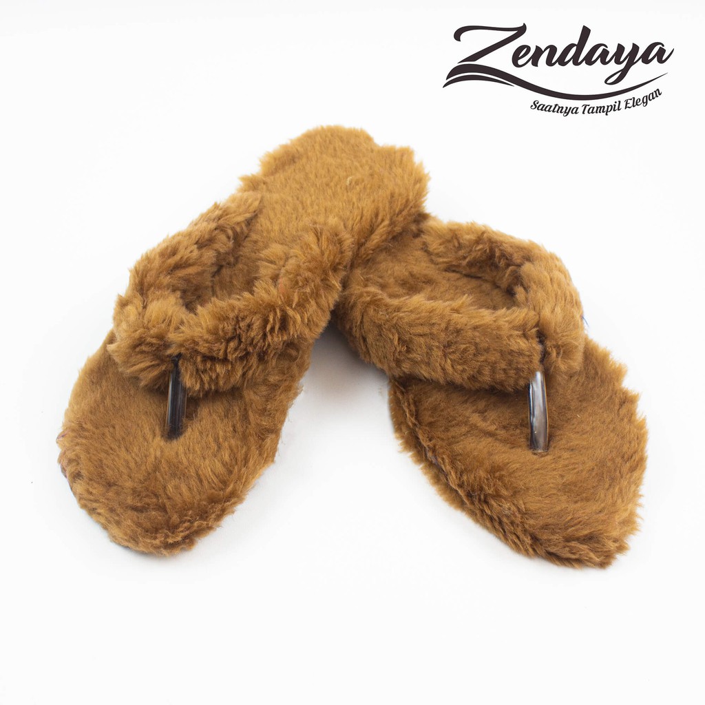 Sandal Japit Wanita Bulu Import Halus 36-40
