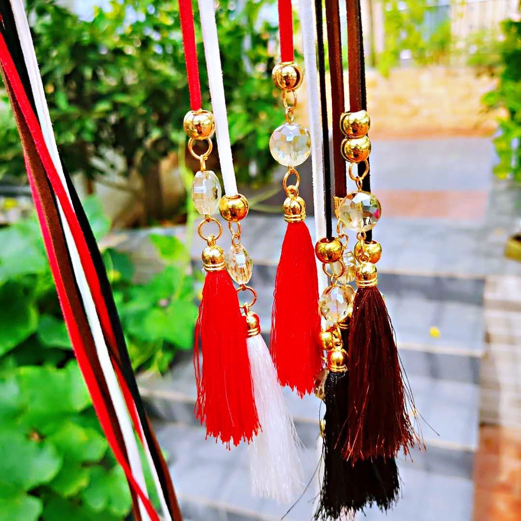 Ikat Pinggang Kulit Pu Kepang Aksen Rumbai Untuk Wanita / Women Belt Aksen Mutiara Rumbai