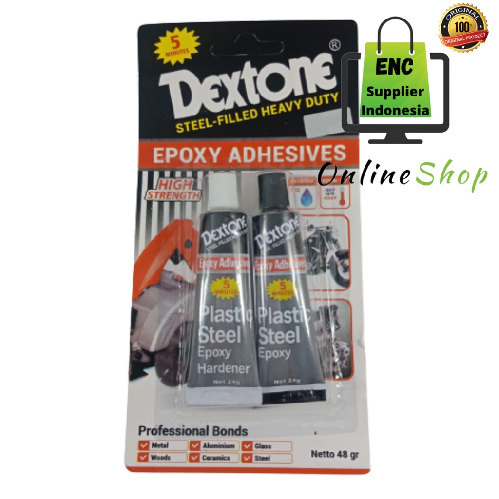 

dextone 2 buah lem dextone epoxy adhesives 48 gram lem besi per set - enc.sup