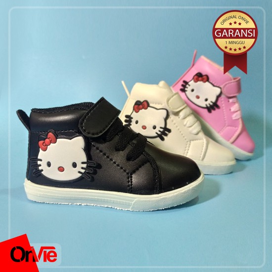 Sepatu Boots Anak Perempuan Motif Kitty Karet 3D | Sepatu kids