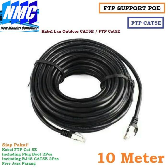 KABEL LAN FTP 10 METER OUTDOOR FTP CAT5E 5 CAT 5E FTP 10 METER