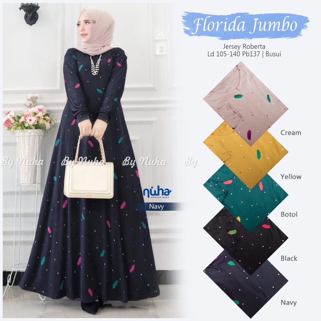 FLORIDA JUMBO DRESS BY NUHA | MAXY DRESS FASHION MUSLIM | GAMIS WANITA MUSLIM