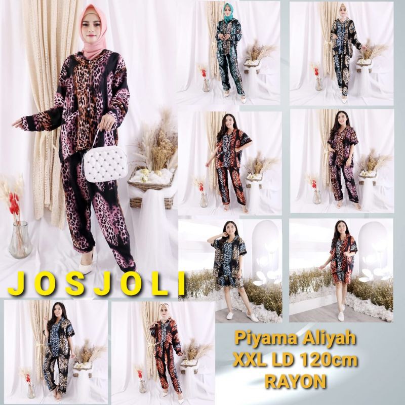 JOSJOLI_STORE/Piyama PP CP HP Aliyah/Piyama Rayon Tie Dye Kekinian XXL LD 120cm