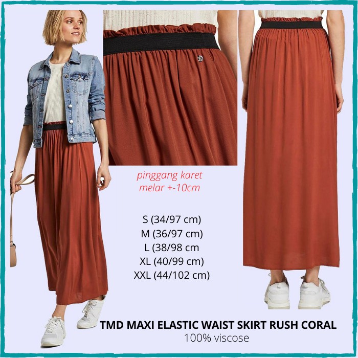 Rok Branded Wanita - TOM TAILOR  MAXI ELASTIC WAIST SKIRT