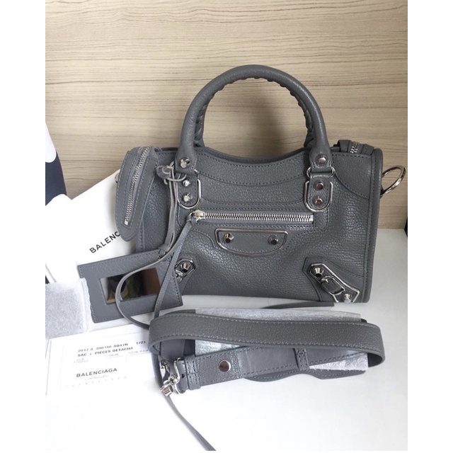 Preloved Balenciaga Mini city Metallic Edge 2017