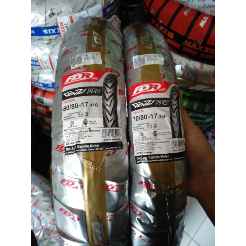 PAKET BAN TUBLES FDR GENZI PRO 70/80 + 80/80.17 FREE PENTIL.