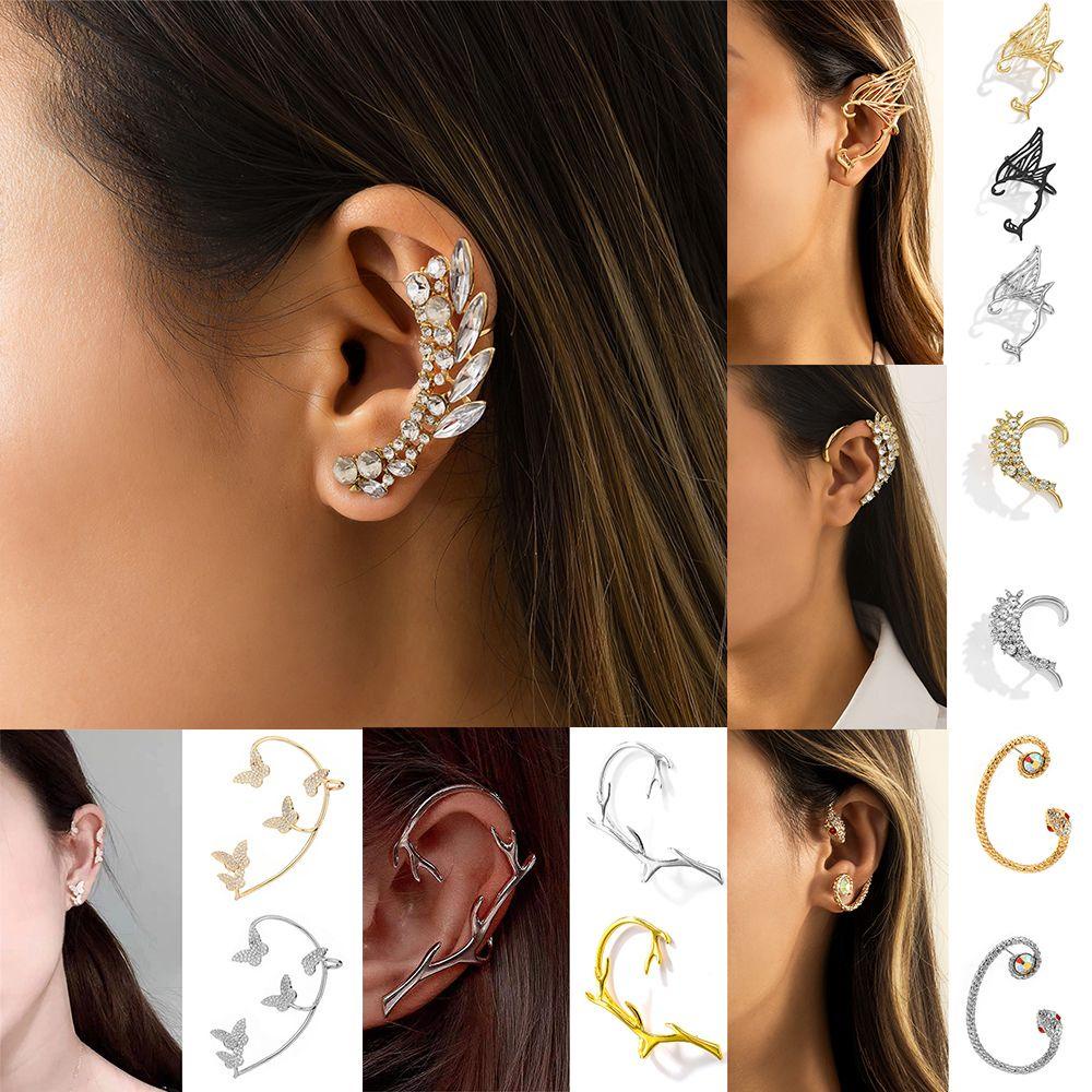 Wonder Butterfly Ear Cuff Wanita Fashion Tanpa Tindik Zirkon Tindik Palsu