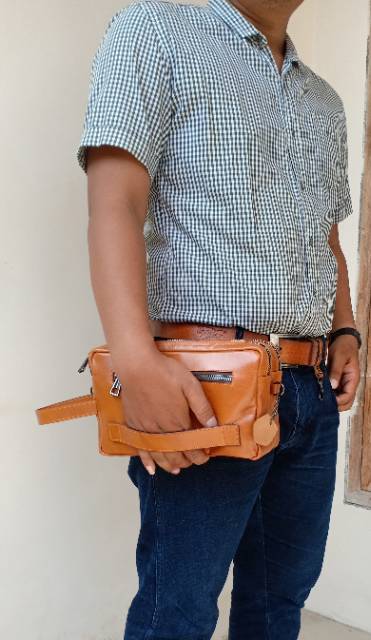 Tas Selempang ,Handbag Multifungsi Kulit  Sapi Asli