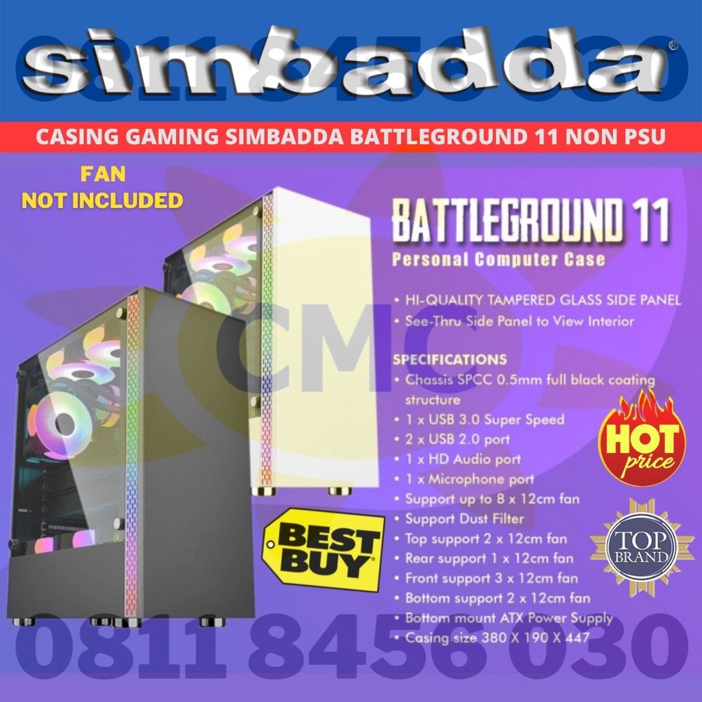 Casing Simbadda BattleGround 11 Case Gaming Simbadda mATX