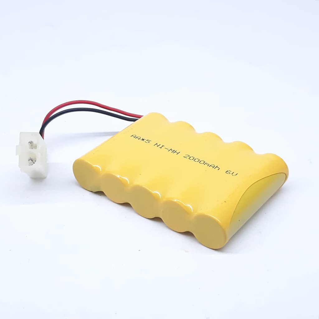 Baterai Mobil Remot Control/RC 5x AA Ni-Cd 6V - 2000mAh Socket Putih