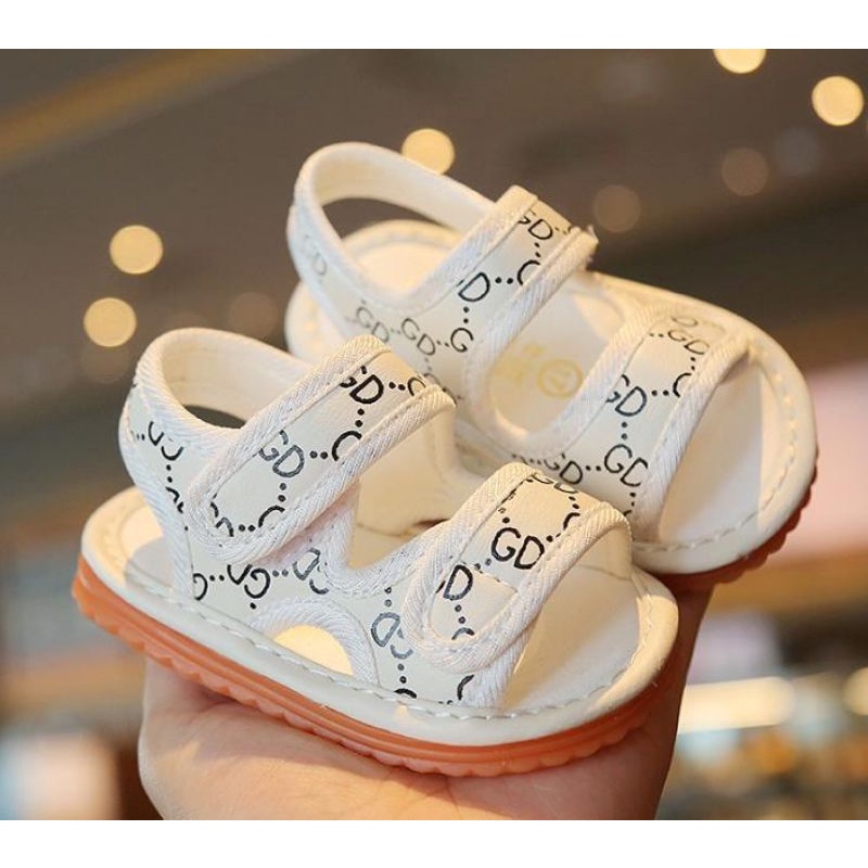 Sepatu Sandal Anak Bayi Bunyi Cit Cit Sendal Balita Baby Monogram Style Walker Sandals Toddler 1 2 3 Tahun