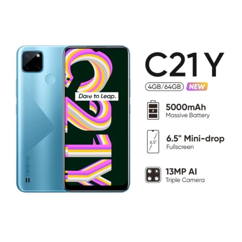 Realme C21Y Original Ram 4/64gb Baterai 5.000MaH Garansi Resmi