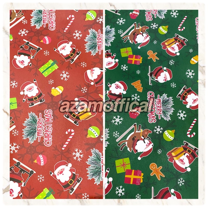 KERTAS KADO SANSAN WAWA DOFF ISI 1 LEMBAR NATAL MERRY CHRISMAS FANCY PAPER SANWA