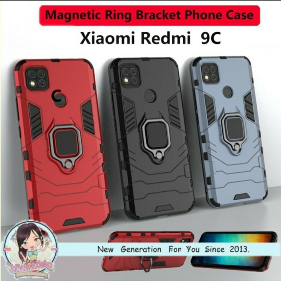 REDMI 9T/REDMI 9A/REDMI 9C/REDMI 9 CASE SOFT HARDCASE ARMOR PHANTER STANDING