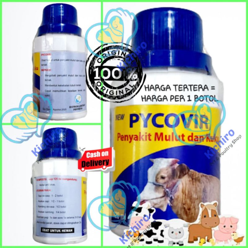 New Pycovir isi 120 ml Tamasindo Mengobati Penyakit Mulut dan Kuku, Obat PMK Untuk Hewan Sapi