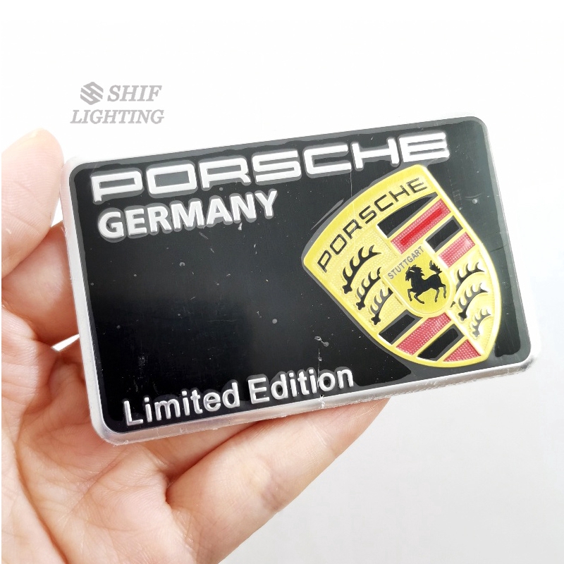 1pc Stiker Emblem Logo Kuda Porsche Bahan Aluminum Untuk Dekorasi Mobil