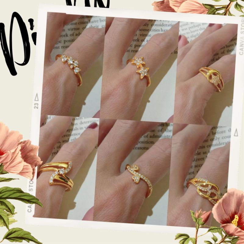 Cincin Xuping Lapis Emas 18K Jumbo Cincin Layer Korea Gold Ring Aksesoris wanita