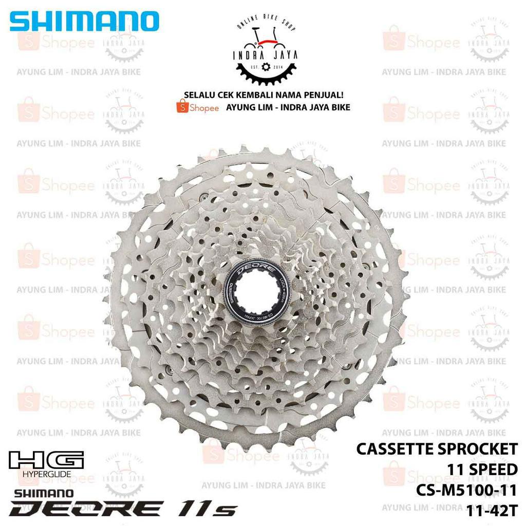 SHIMANO - DEORE MTB CASSETTE SPROCKET -11 SPEED (CS-M5100-11) - (11-42T)