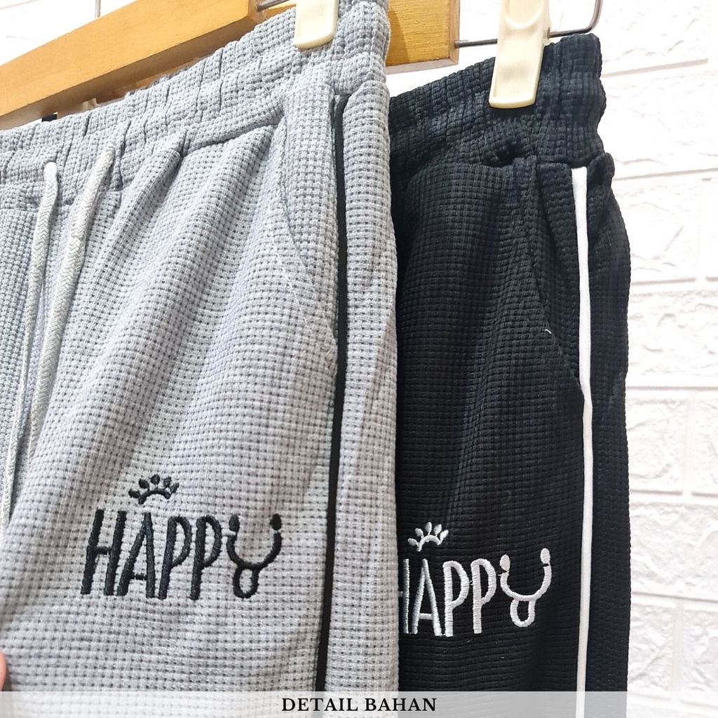 4367 happiest sweatpants jogger celana import korea