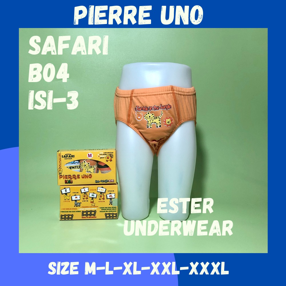 Celana dalam anak laki-laki Pierre Uno B04 Safari Isi-3 Pcs