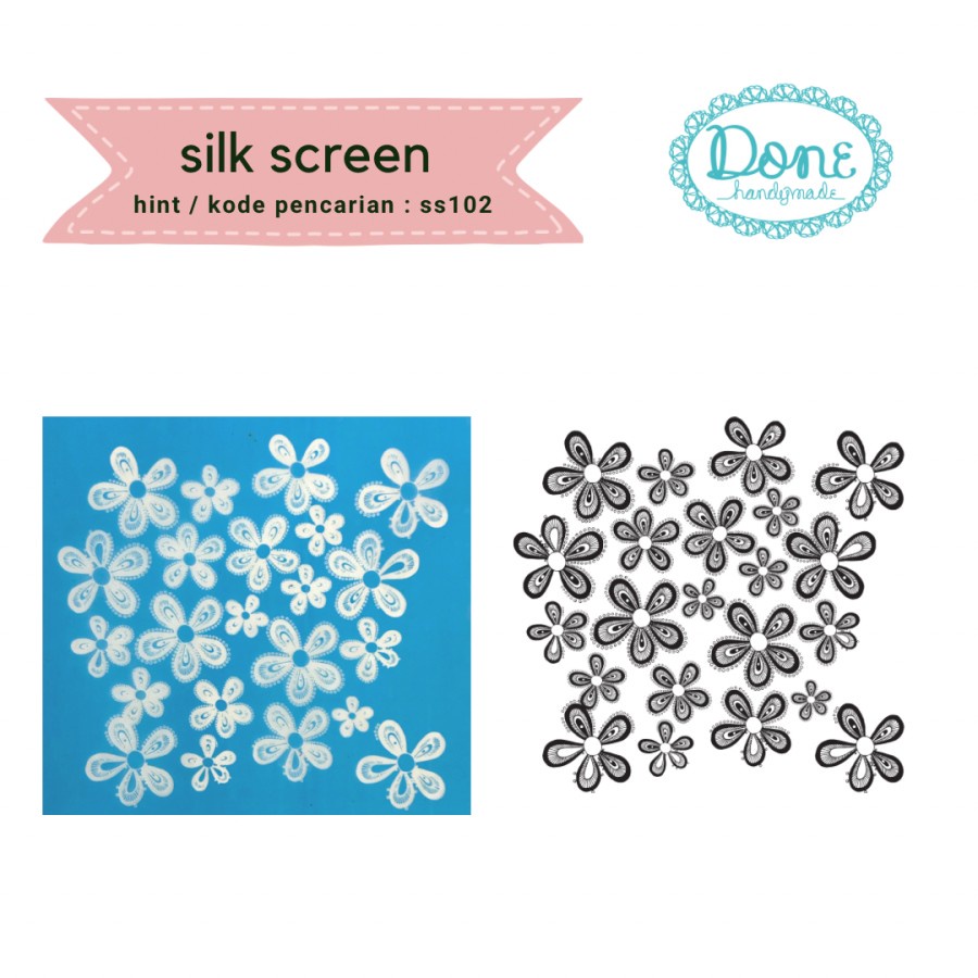 Done handymade silk screen motif clay scrapbooking blossom ss102