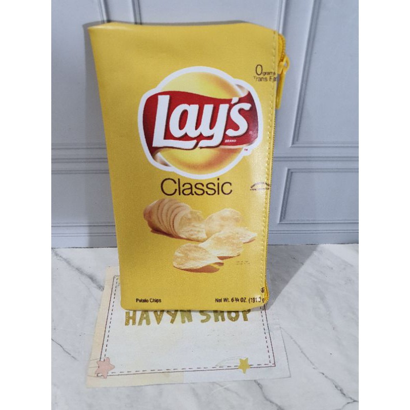 tempat pensil KAIN SNACK/pencil case bahan kain murah-Lays dompet