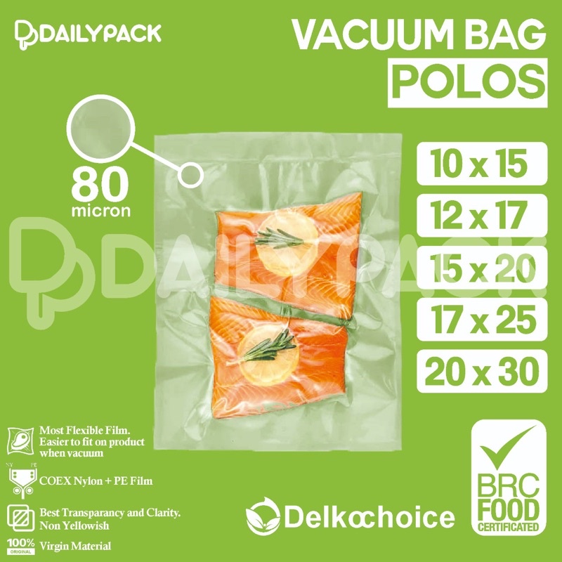 (PACK = 100 PCS) PLASTIK VACUUM POLOS / VACUM BAG SEALER POLOS / PLASTIK VAKUM MAKANAN SEALLER