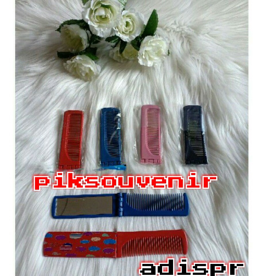 Sisir kaca lipat souvenir pernikahan