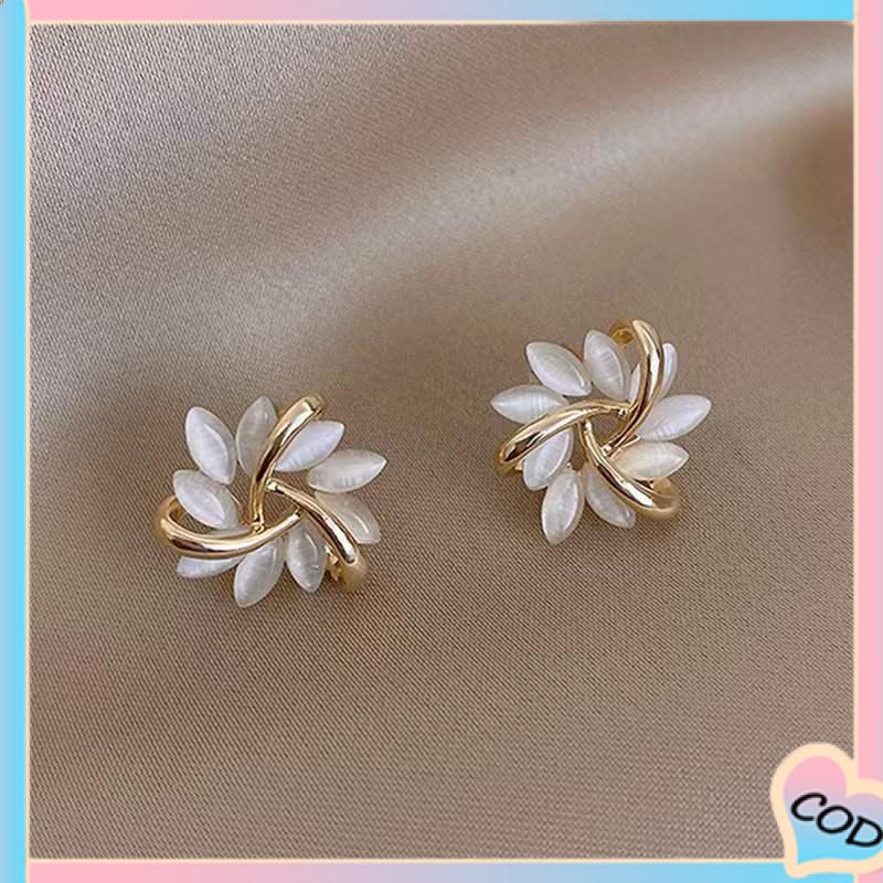 COD❤️ Opal Butterfly Love Water Drop Zircon Earrings Desain Niche Wanita Anting Temperamen Kelas Atas-A.one