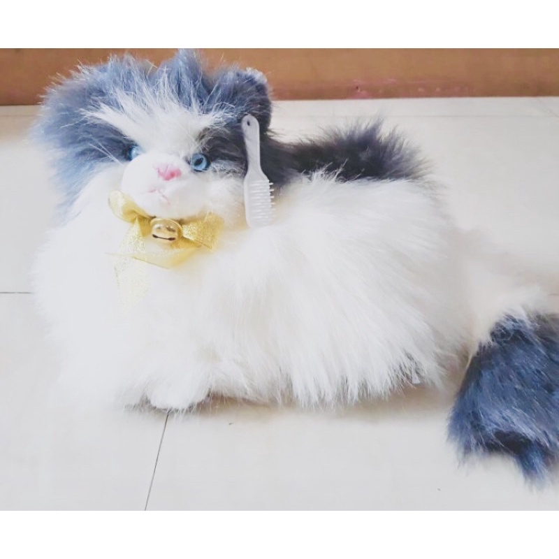 Boneka Kucing  BESAR Cute FREE Sisir Kucing-Kucing Abu”-Grey