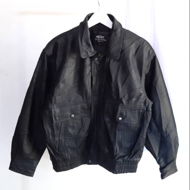 DURANTE Jaket Kulit Asli Genuine Leather Bomber Original Second Branded Bekas Murah Preloved