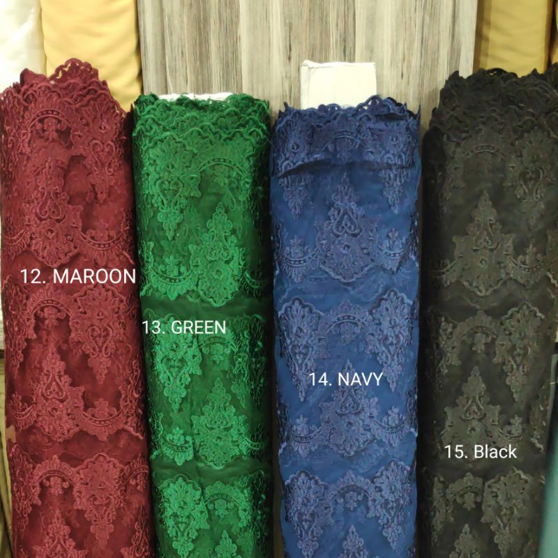 Kain Lace Brokat Pinggiran Kebaya Dress 10 Baris