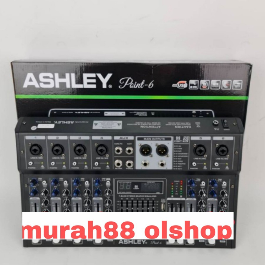 Mixer 6ch ashley point-6/point6/point 6 bluetooth original