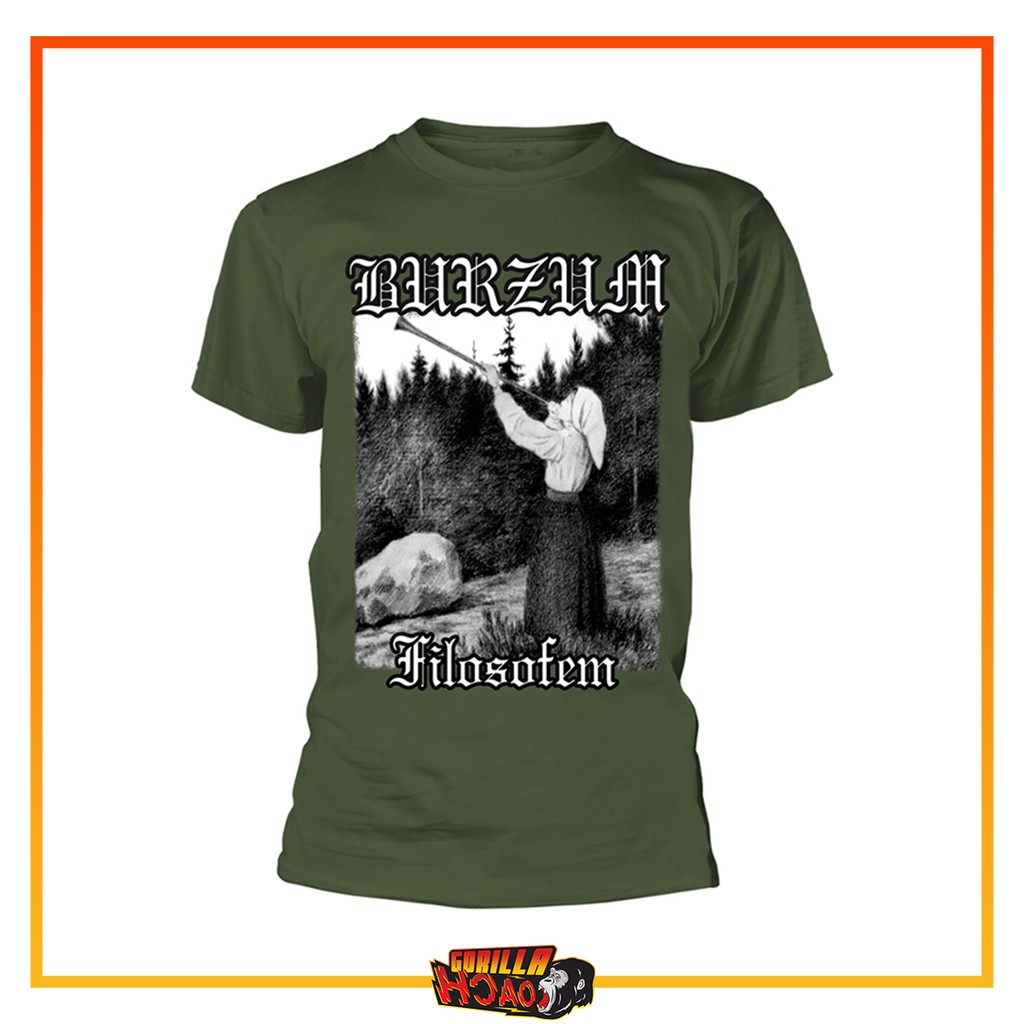 BURZUM Filosofem Gildan Softstyle Cotton Green Kaos Band Musik Black Metal Impor PHD Official