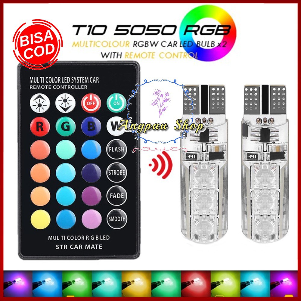 Lampu LED T10 Remote Wireless SMD DC 12V Lampu Kota Lampu Senja Lampu Sein  RGB warna warni Termurah