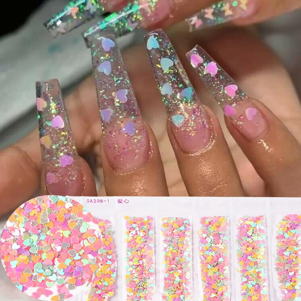 Mxbeauty Payet Kuku Bintang Warna-Warni Hati Kupu-Kupu DIY Acrylic Nail Art Manicure
