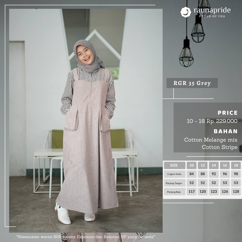 Sarimbit Rauna Terbaru / KK 35 - RGR 35 - RGD 35 GREY / Fashion Muslim Keluarga Terbaru