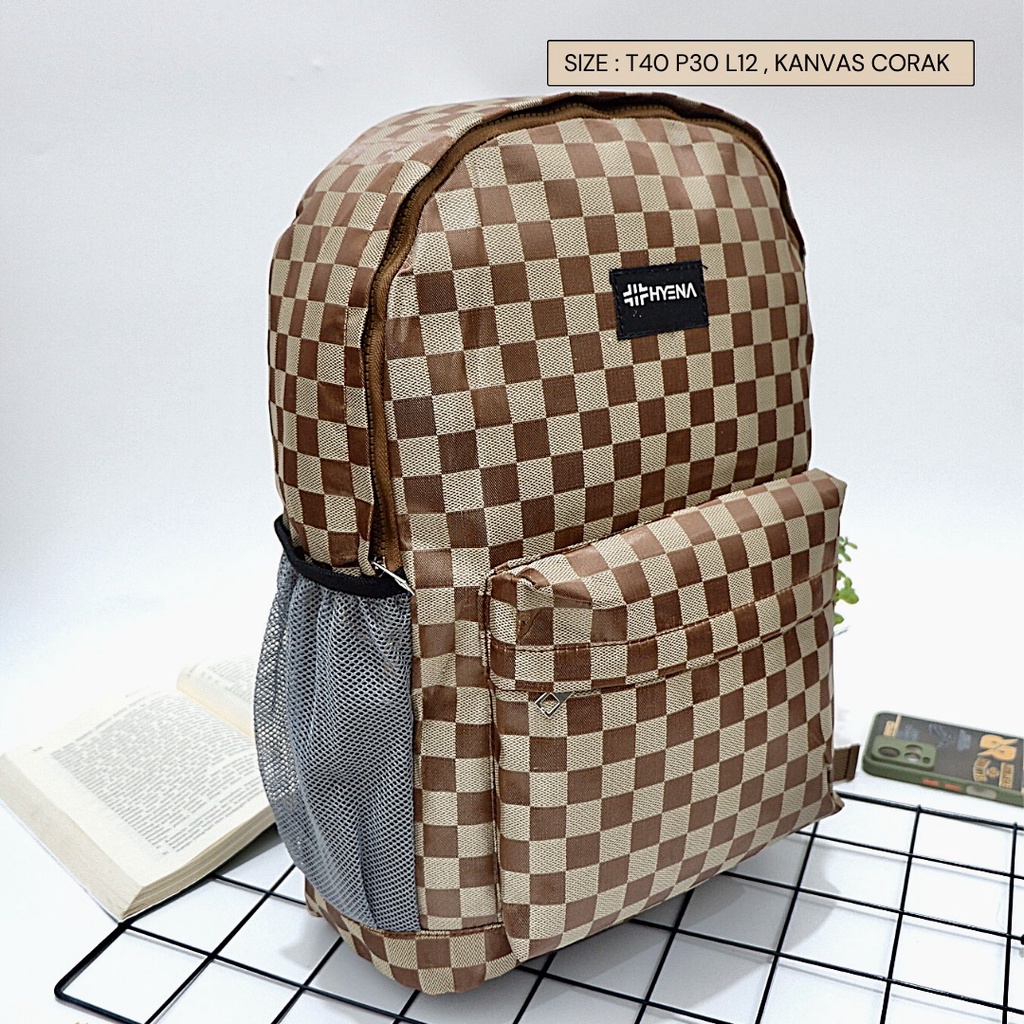 Ransel variasi resleting depan New Arrival - Tas Ransel Laptop Kasual Backpack -14 inch murah cod motif corak