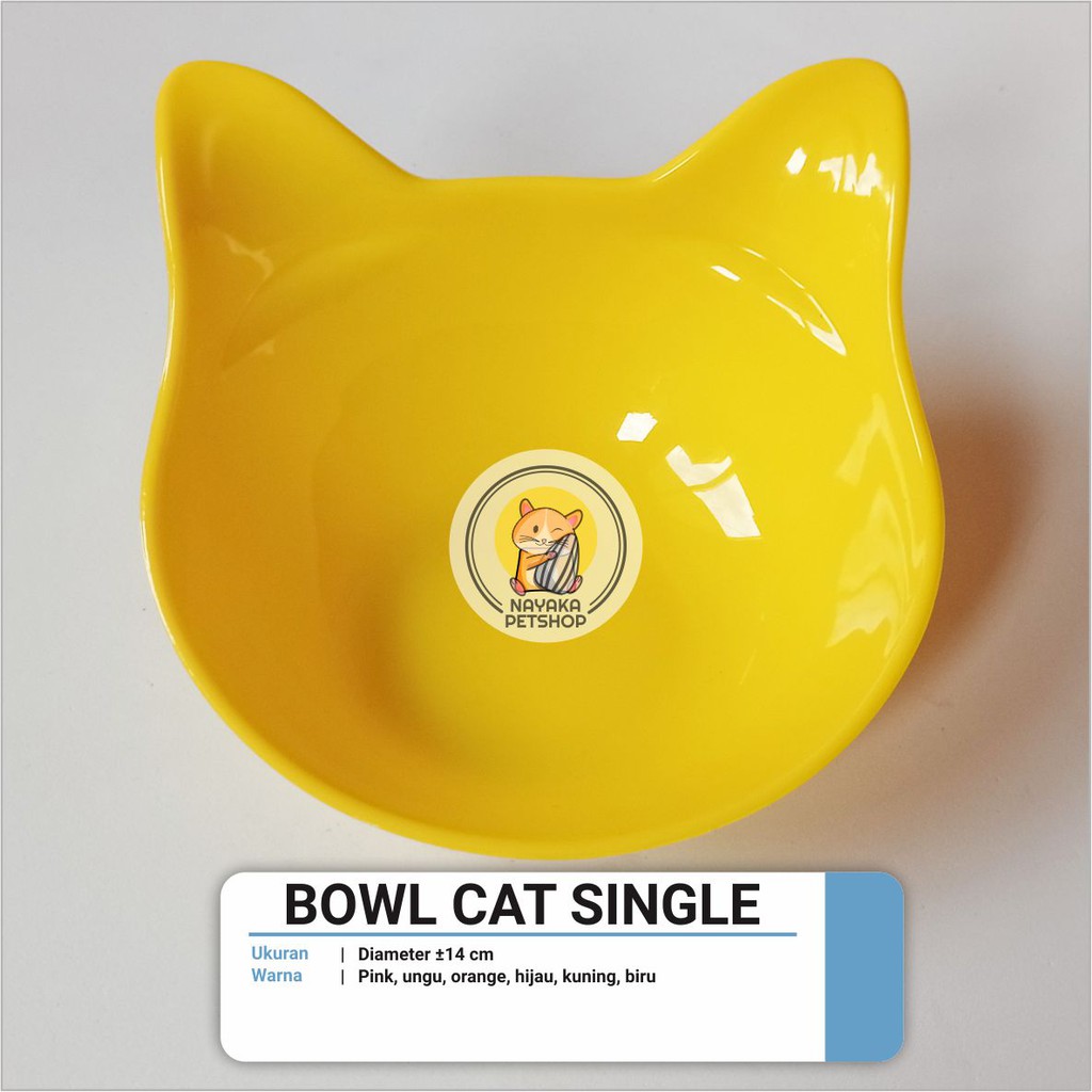 Bowl Cat Single Piring Tempat Wadah Makan Minum Hewan Kucing Kelinci Marmut Guinea Pig Musang