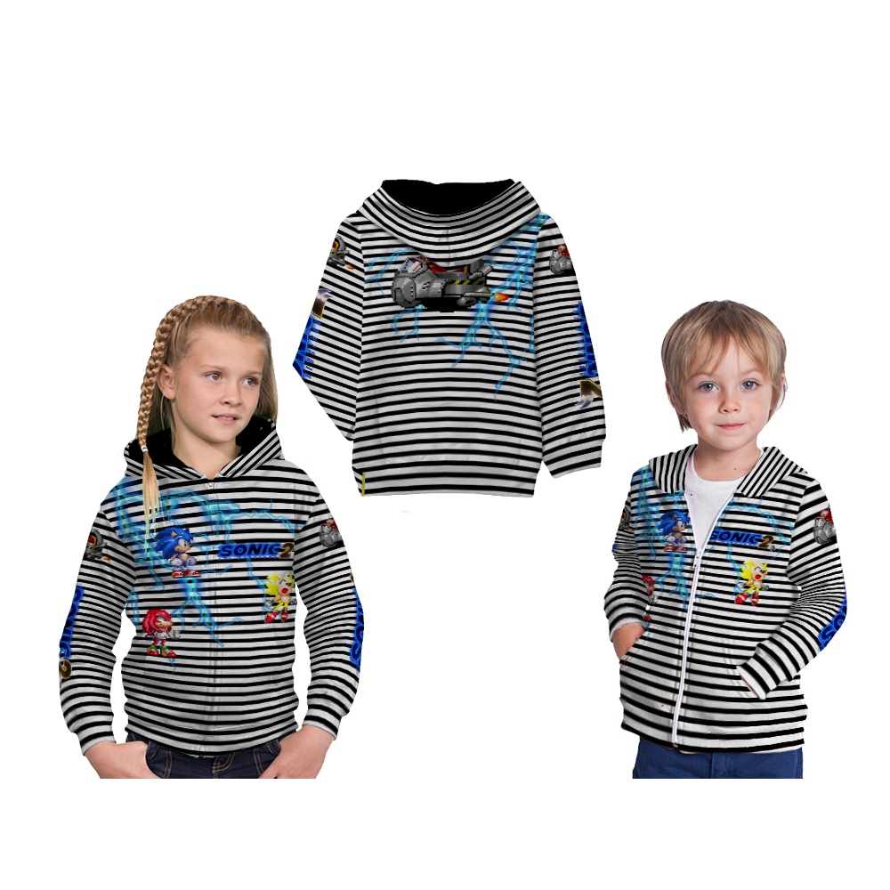 Jaket Hoodie Anak Sonic The Hedgehog 2 Custom Fullprint ART 03